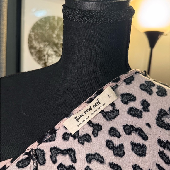 Three Bird Nest Pink and Cream High Low Dress - Picture 5 of 5